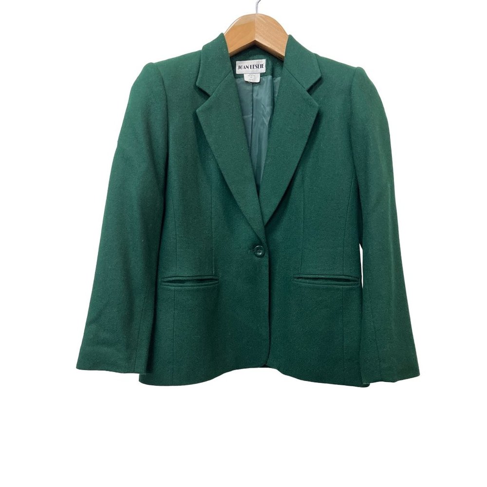 Joan Leslie Emerald Green Wool Blazer Jacket